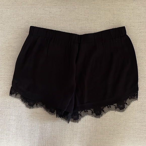 Black Shorts with Lace Trim - Picture 2 of 2
